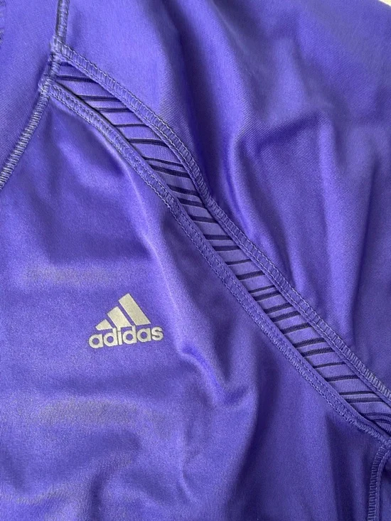 Adidas Aeroready Purple V-Neck Long Sleeve Performance Top Size M - Picture 4 of 11